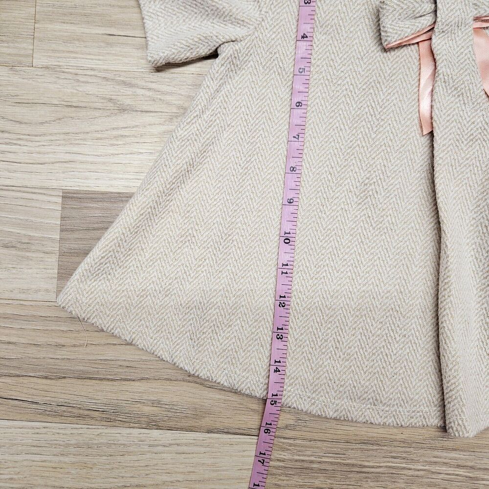 Tahari Baby Girl Cream Metallic Gold Dress Top With Bow 12 Months - Picture 5 of 6